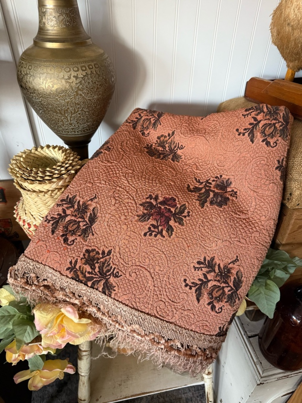 1930s Coverler with Floral Pattern